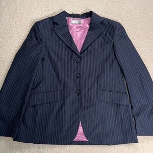 WELLINGTON Horse Show Hunt Coat Black w/ Metallic Pinstripes Washable Sz 14F